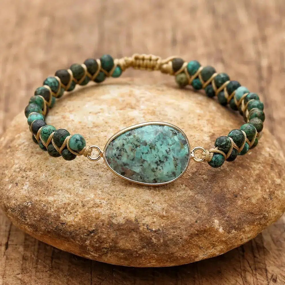 Bracelet en Jaspe africain naturel fait à la main