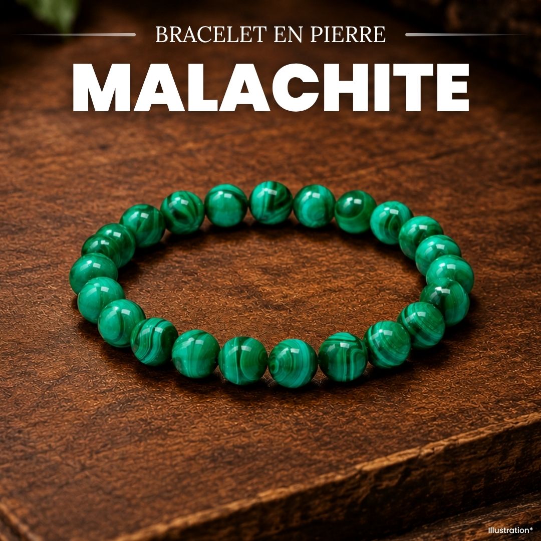 Bracelet en malachite « Réduction des Douleurs »
