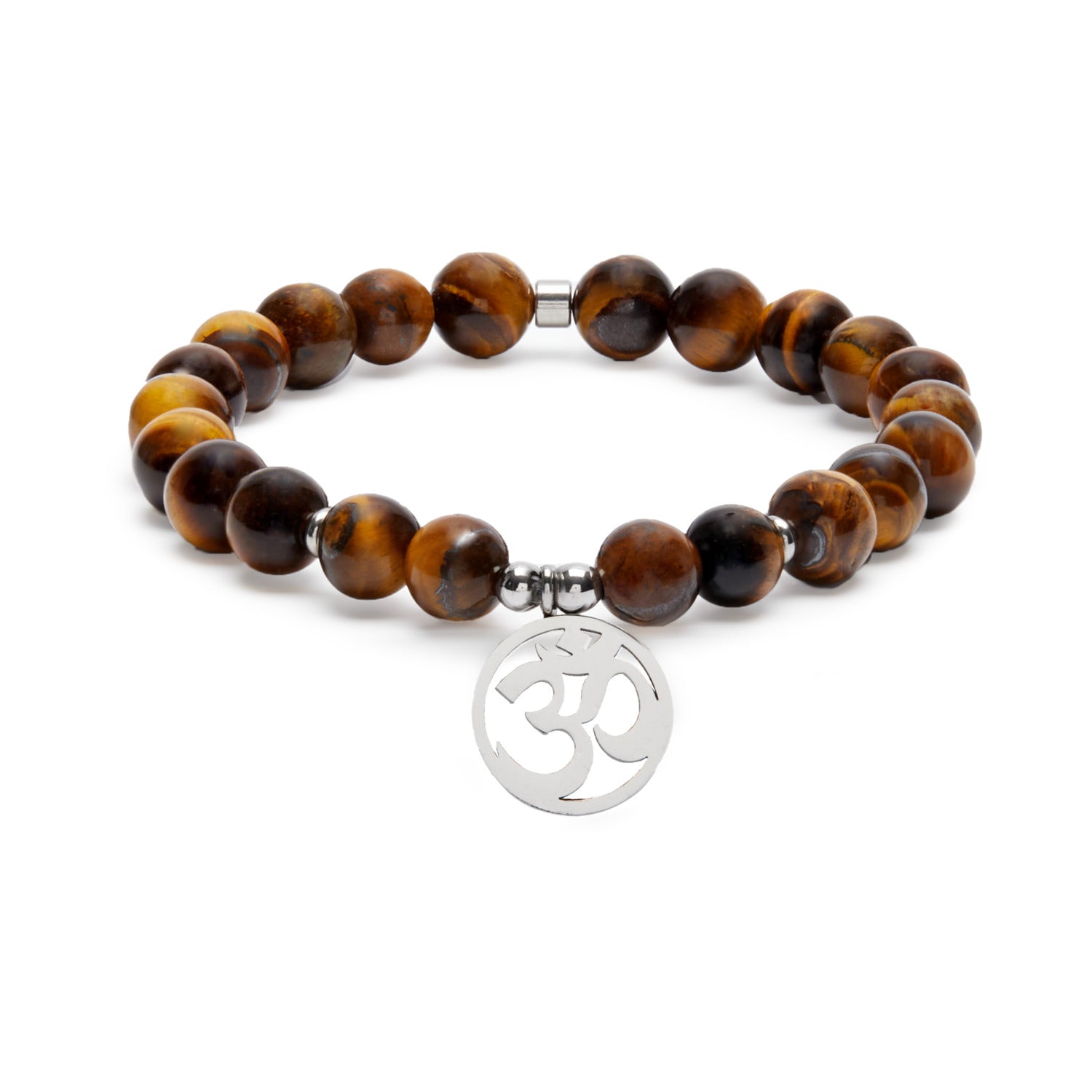 Bracelet en Oeil de Tigre "OM"