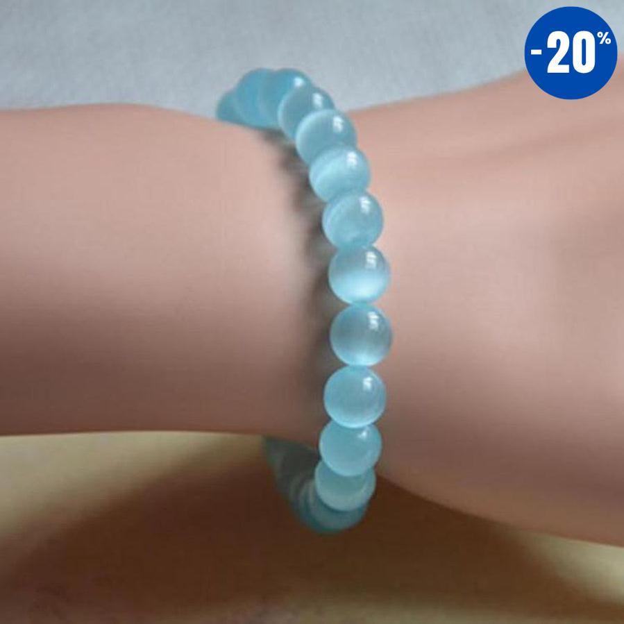 Bracelet en perles d’Opalite bleue