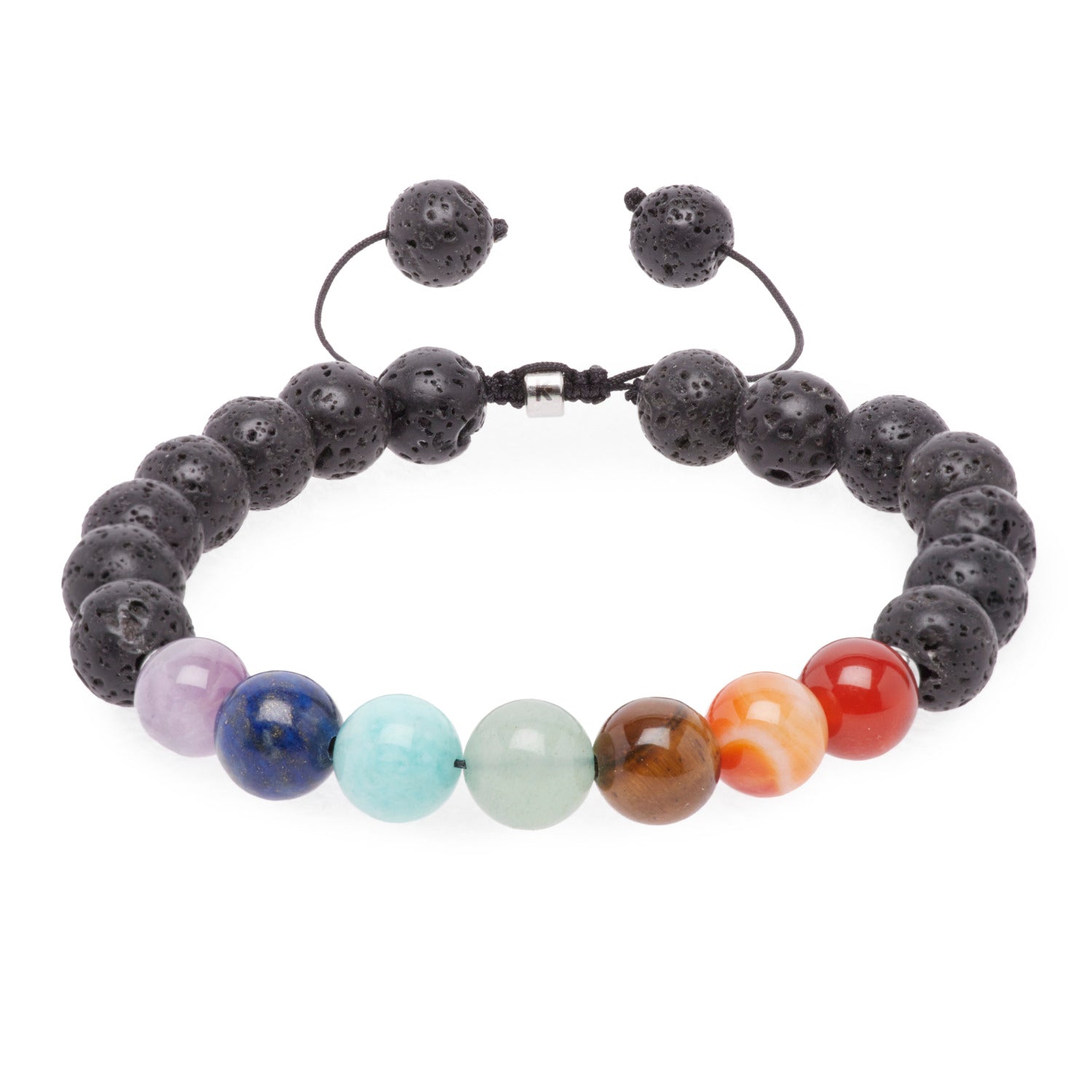 Bracelet en Pierre de Lave "Guérison des 7 chakras"