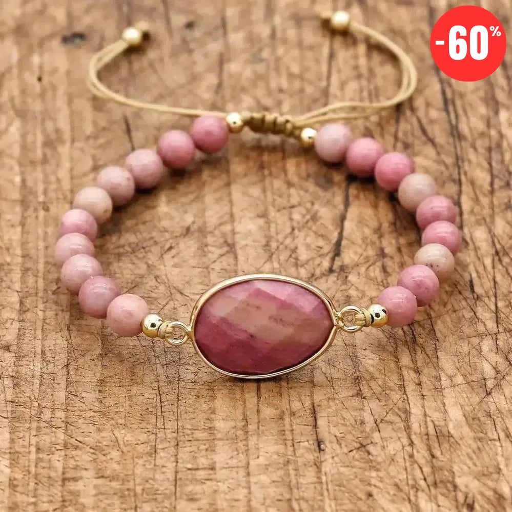 Bracelet en pierre de Rhodonite