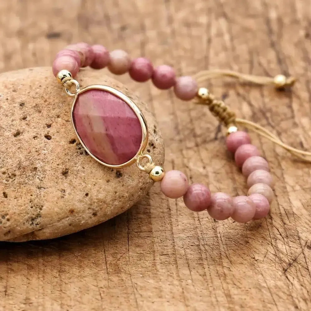 Bracelet en pierre de Rhodonite