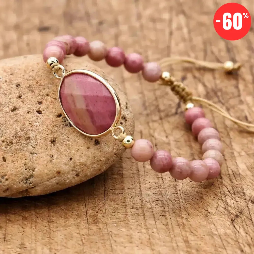 Bracelet en pierre de Rhodonite
