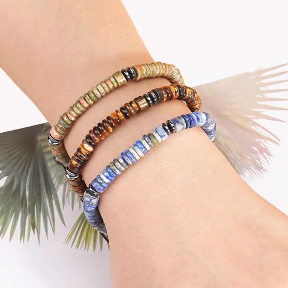 Bracelet en pierres avec hématites pour hommes ou femmes