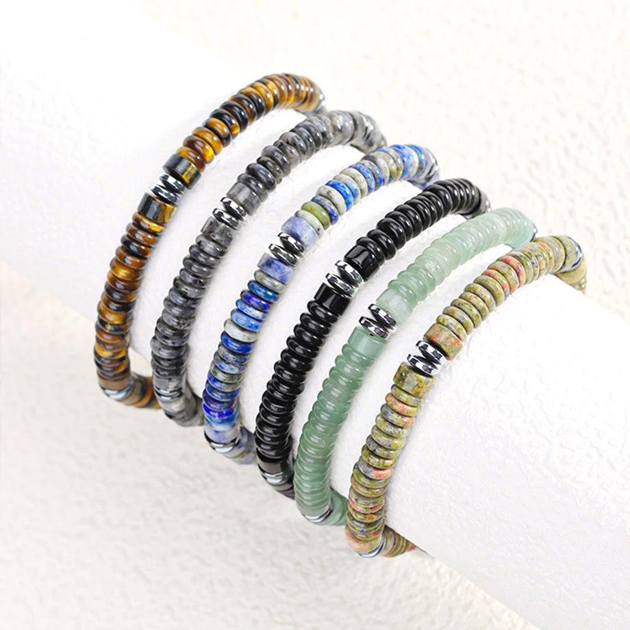 Bracelet en pierres avec hématites pour hommes ou femmes