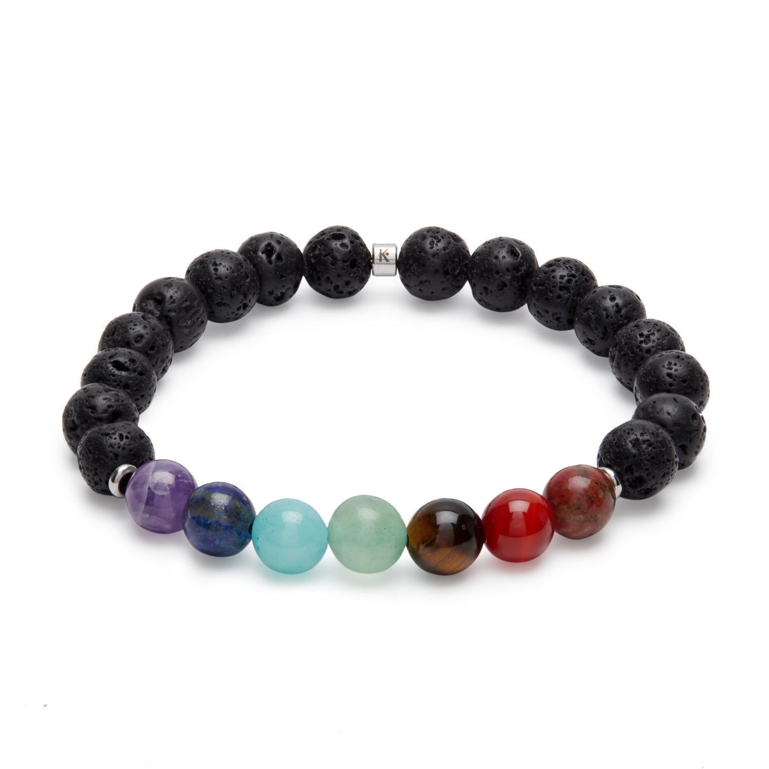 Bracelet en Pierres de Lave "Guérison des 7 chakras"