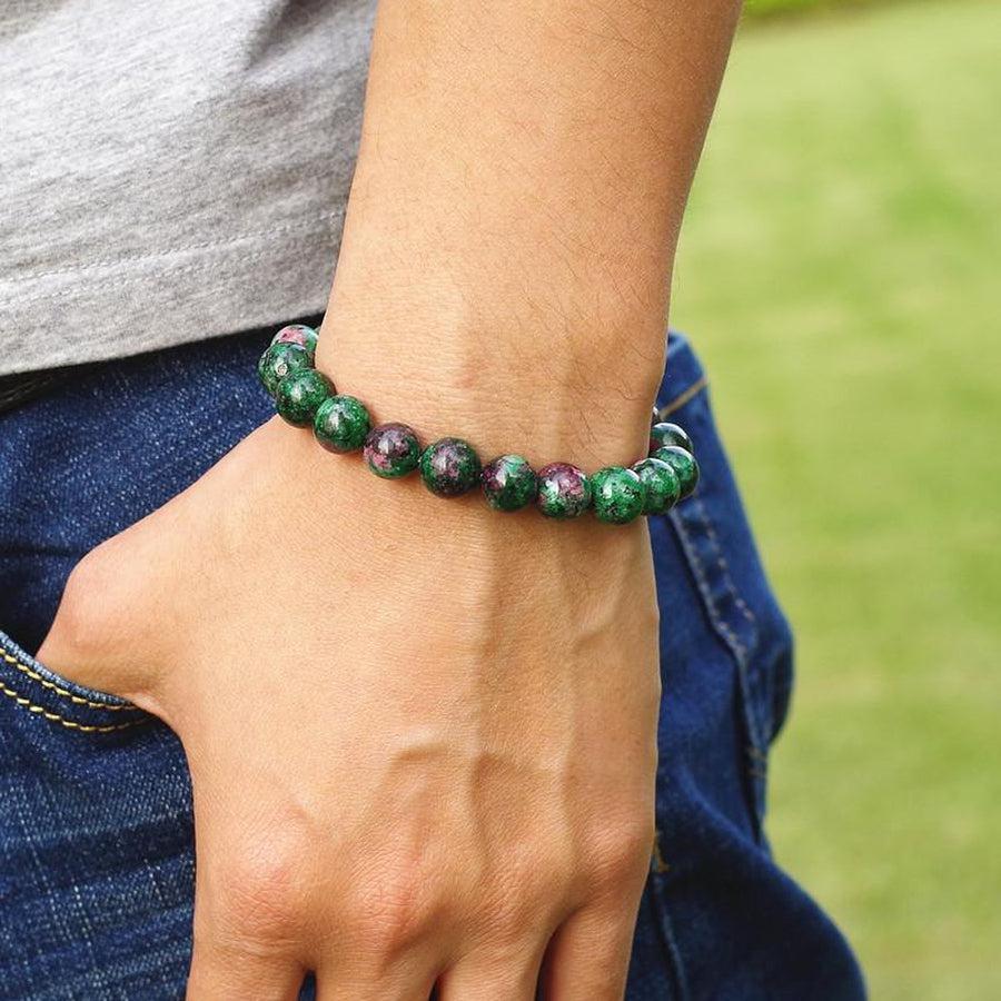 Bracelet en pierres verte tigrées