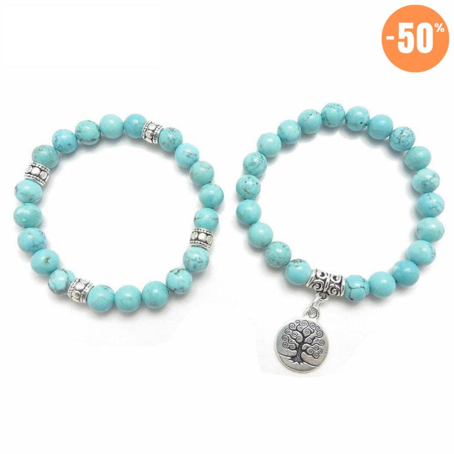 Bracelet «énergie positive» en pierres de Turquoise
