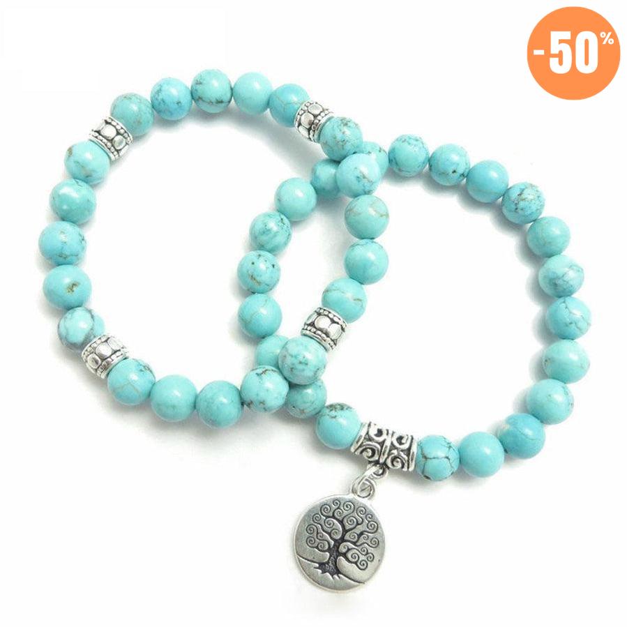 Bracelet «énergie positive» en pierres de Turquoise