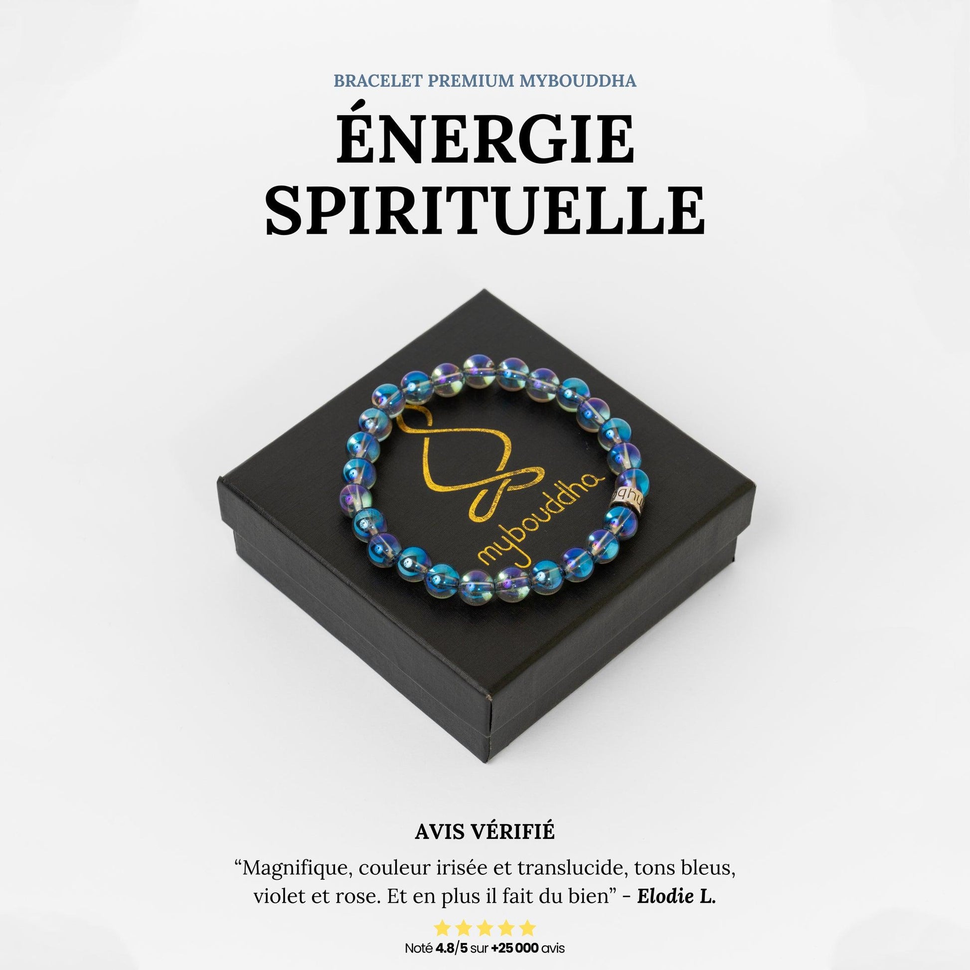 Bracelet « Énergie spirituelle » en Quartz Aura