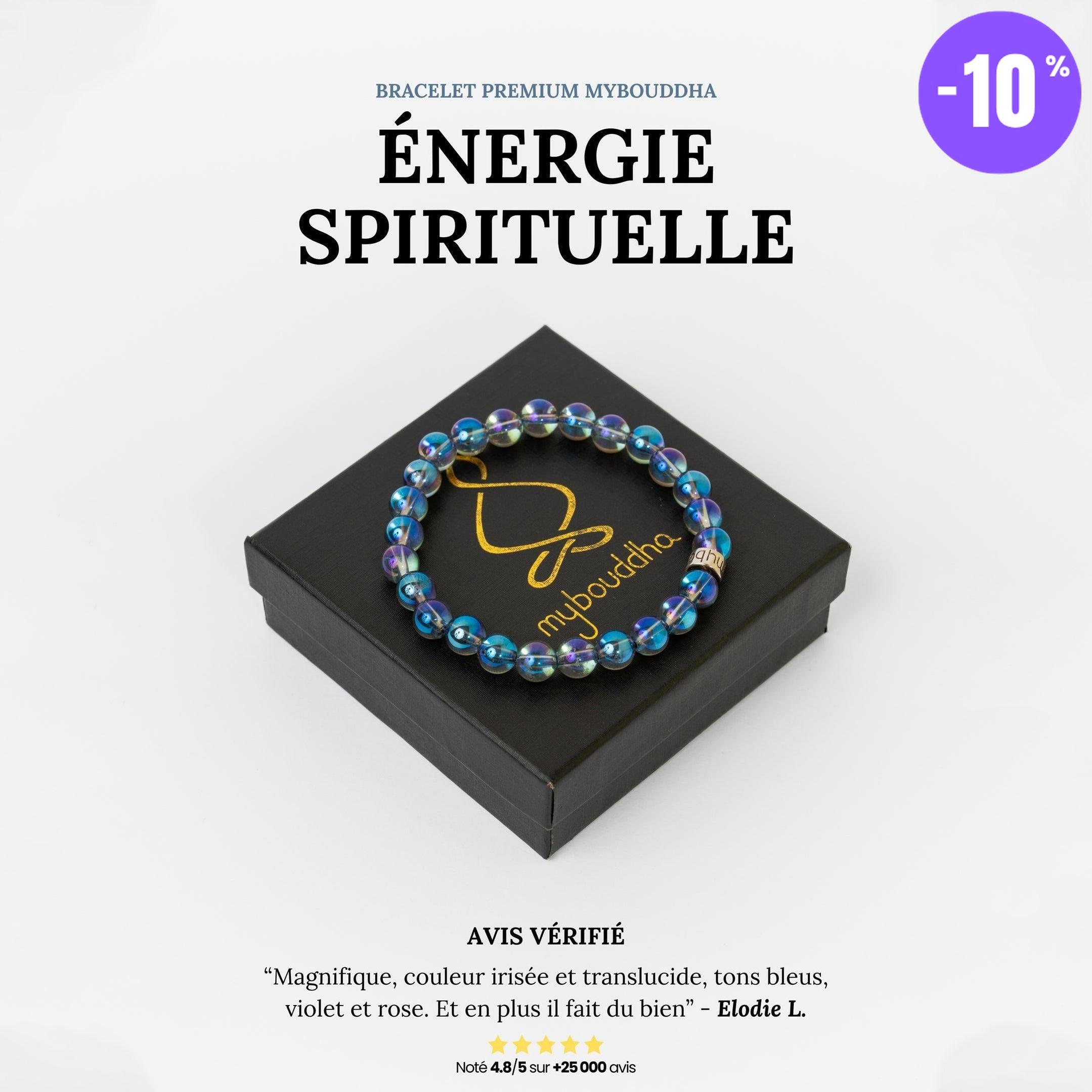 Bracelet « Énergie spirituelle » en Quartz Aura