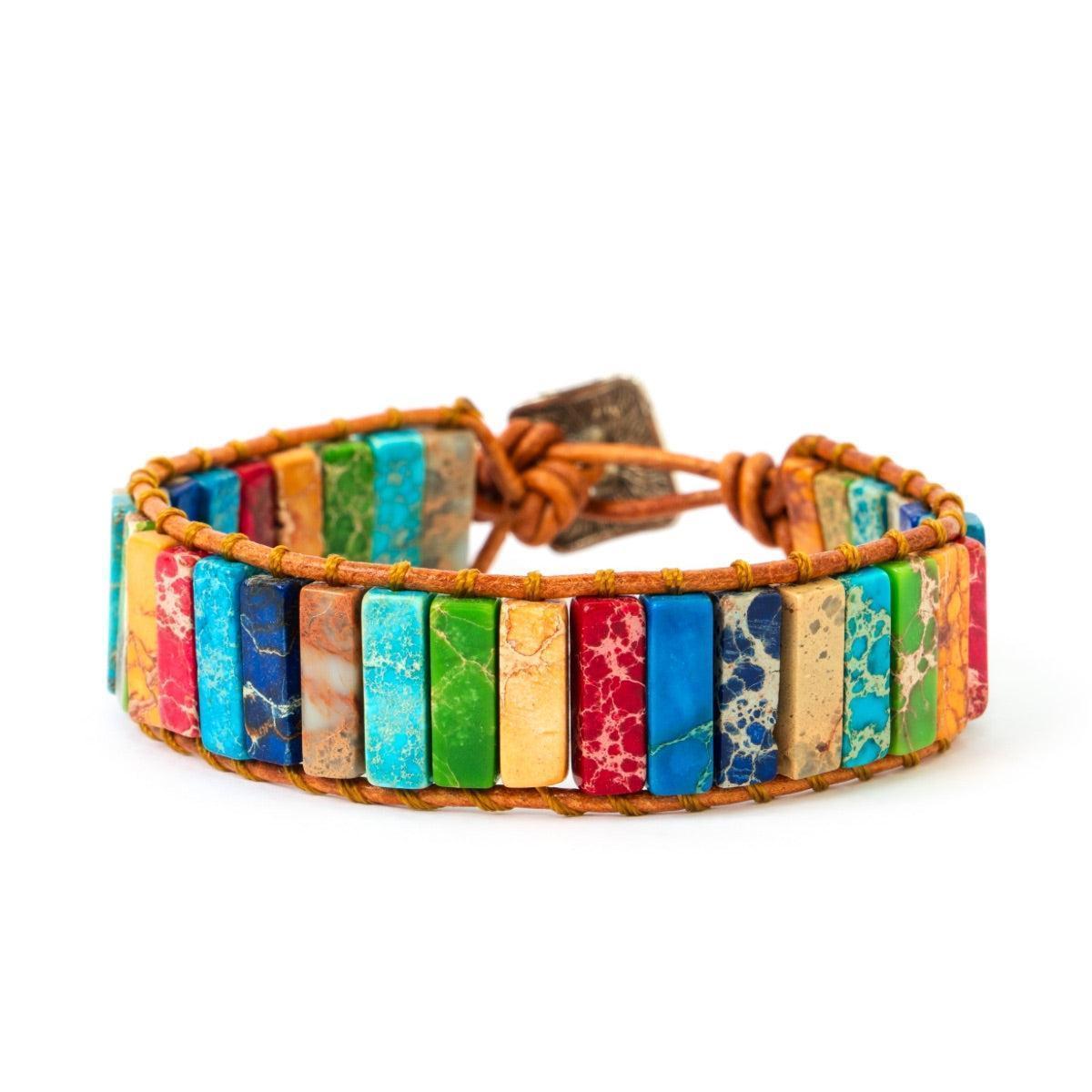 Bracelet « Equilibre » des 7 Chakras en Jaspe