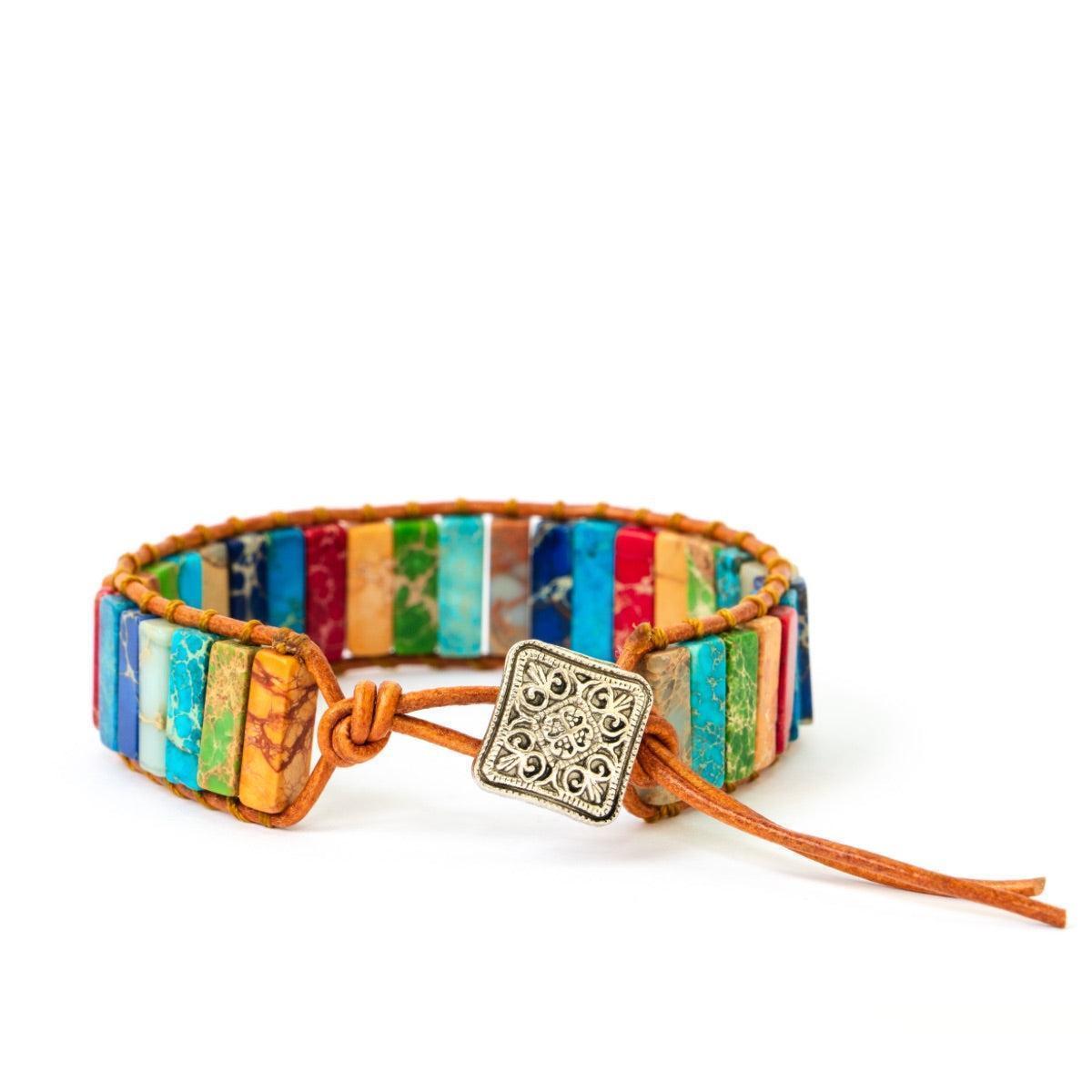 Bracelet « Equilibre » des 7 Chakras en Jaspe