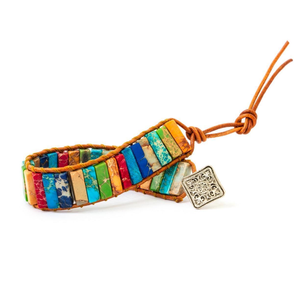 Bracelet « Equilibre » des 7 Chakras en Jaspe