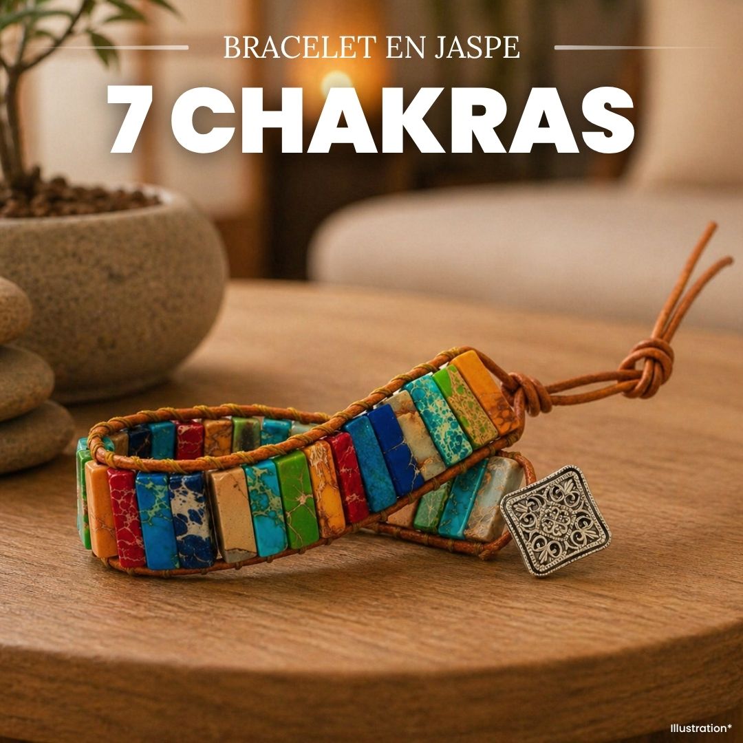 Bracelet « Equilibre » des 7 Chakras en Jaspe