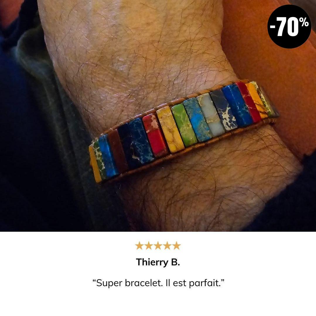 Bracelet « Equilibre » des 7 Chakras en Jasper