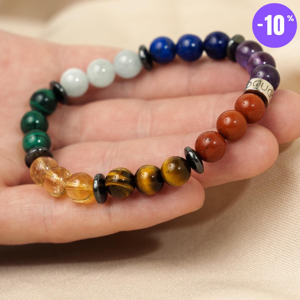Bracelet «Harmonisation des 7 Chakras » version premium 4.0 en pierres de qualités premium