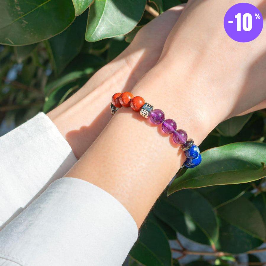 Bracelet «Harmonisation des 7 Chakras » version premium 4.0 en pierres de qualités premium