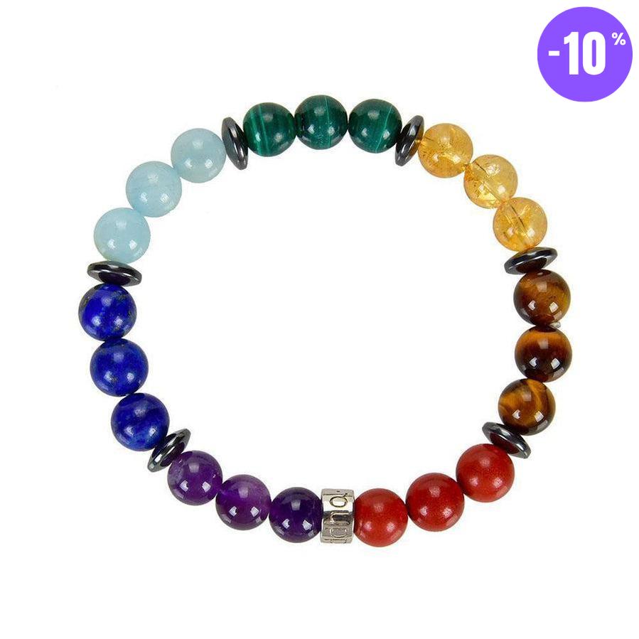 Bracelet «Harmonisation des 7 Chakras » version premium 4.0 en pierres de qualités premium