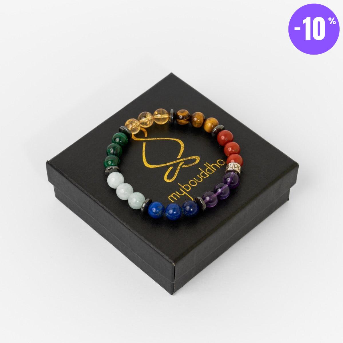 Bracelet «Harmonisation des 7 Chakras » version premium 4.0 en pierres de qualités premium