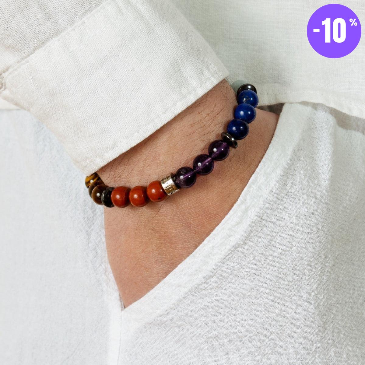 Bracelet «Harmonisation des 7 Chakras » version premium 4.0 en pierres de qualités premium
