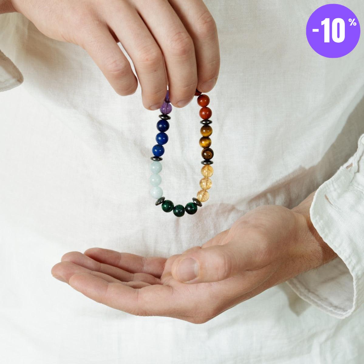 Bracelet «Harmonisation des 7 Chakras » version premium 4.0 en pierres de qualités premium