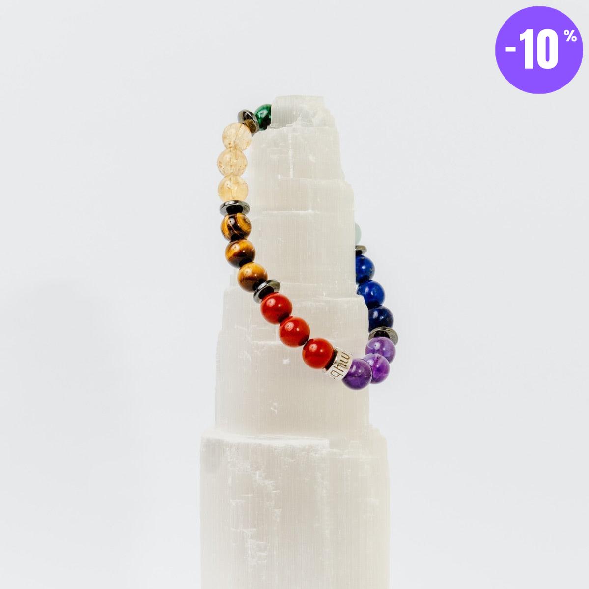 Bracelet «Harmonisation des 7 Chakras » version premium 4.0 en pierres de qualités premium