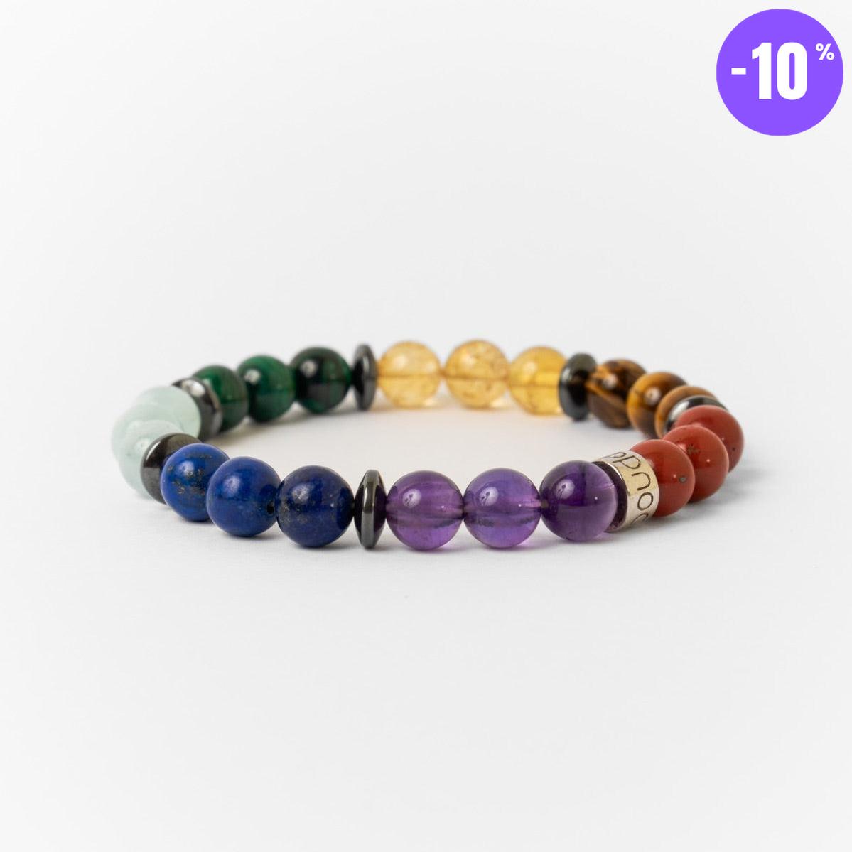 Bracelet «Harmonisation des 7 Chakras » version premium 4.0 en pierres de qualités premium