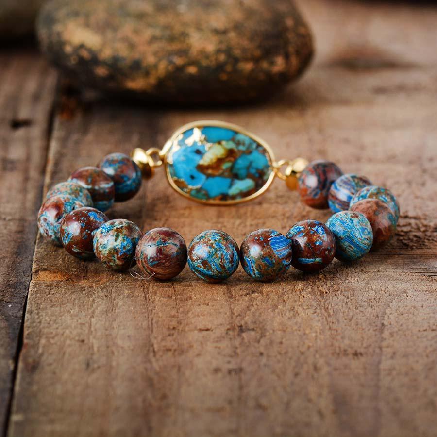 Bracelet holographique en pierre de Jaspe