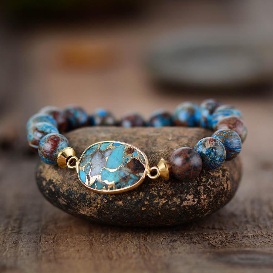 Bracelet holographique en pierre de Jaspe
