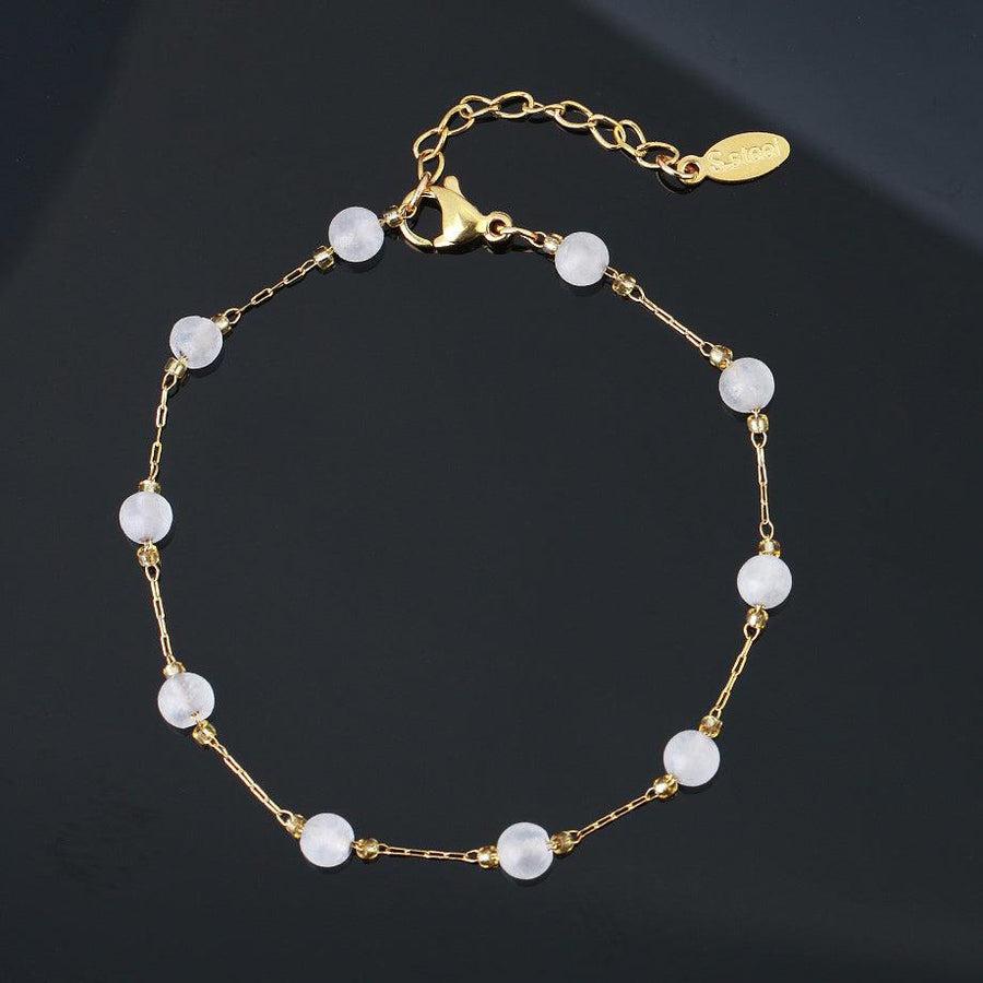 Bracelet Léger en Acier Inoxydable et Pierres