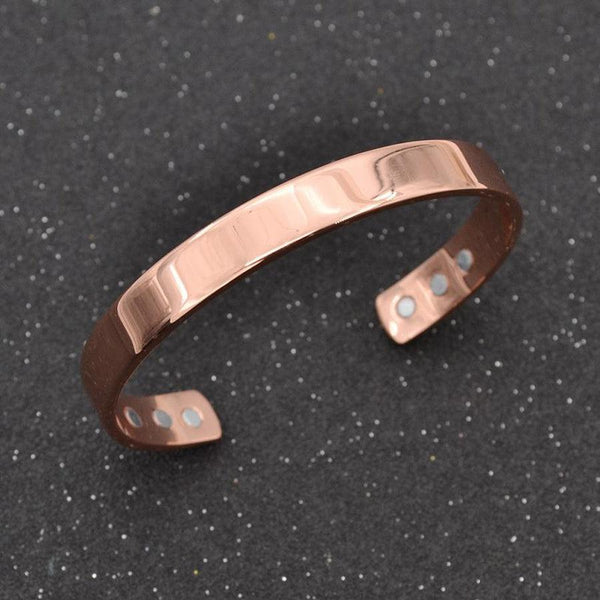 Bracelet Magnétique En Cuivre Avec Bague – Homme/Femme – Bijou Élégant à Visée Bien-être – Alliage Hypoallergénique