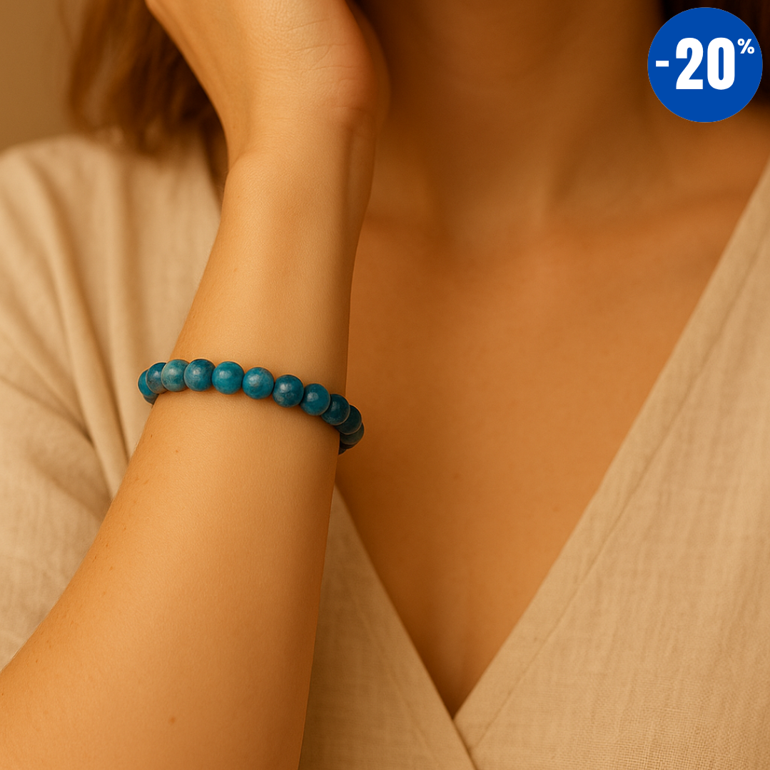 Bracelet «Minceur» en Apatite pour la perte de poids - Perles 8 mm