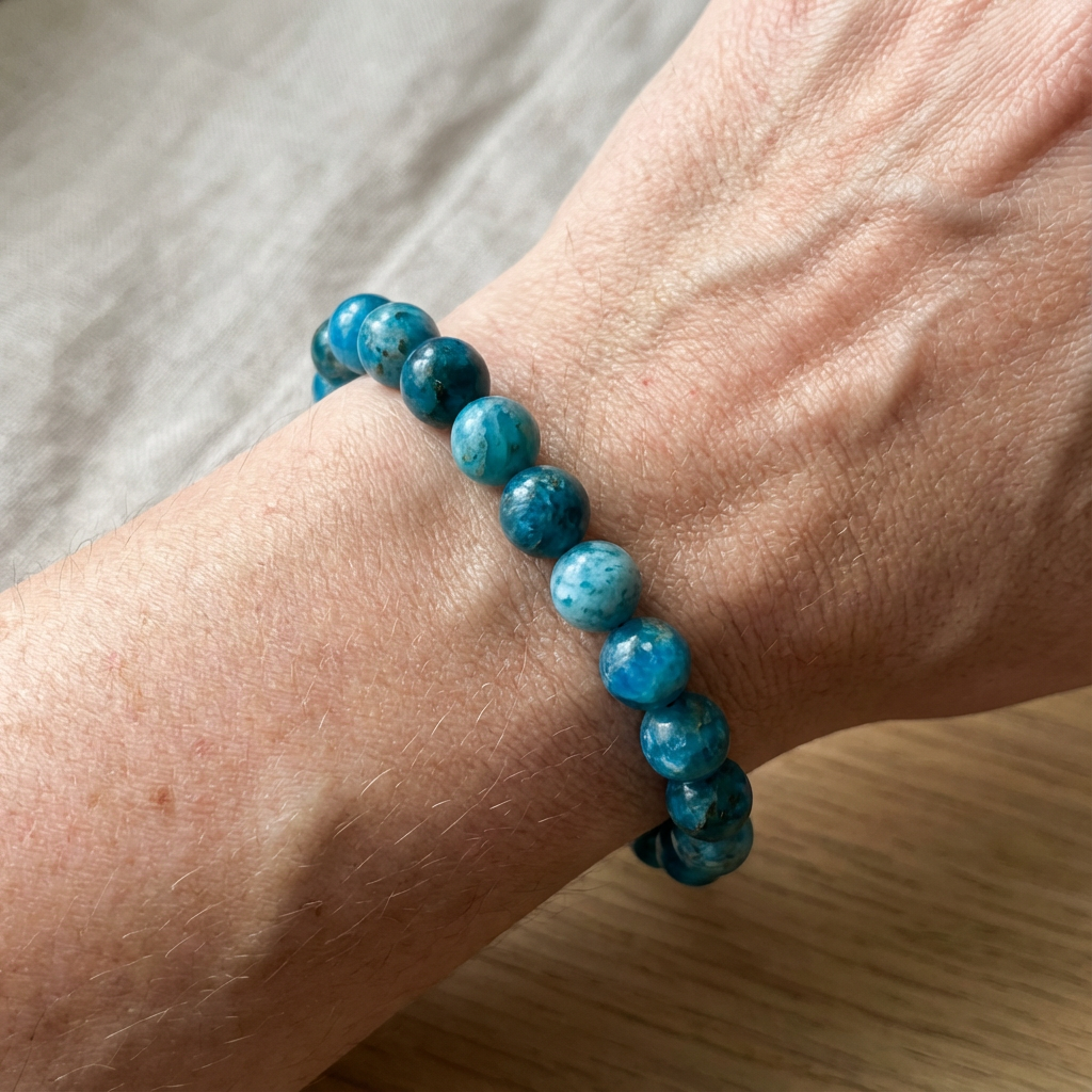 Bracelet «Minceur» en Apatite pour la perte de poids - Perles 8 mm