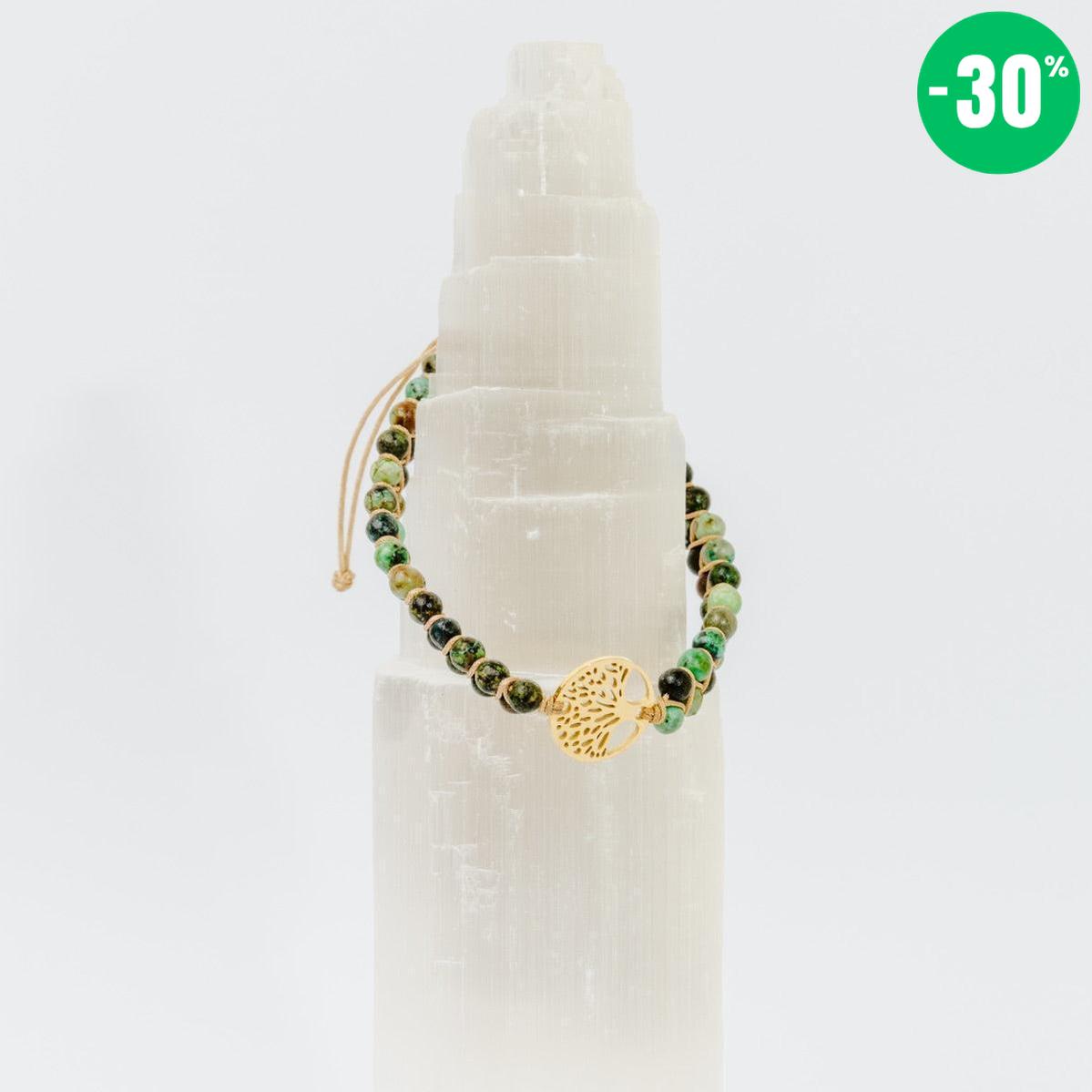 Bracelet «Mission de Vie» en pierres de Jaspe africain et Arbre de vie