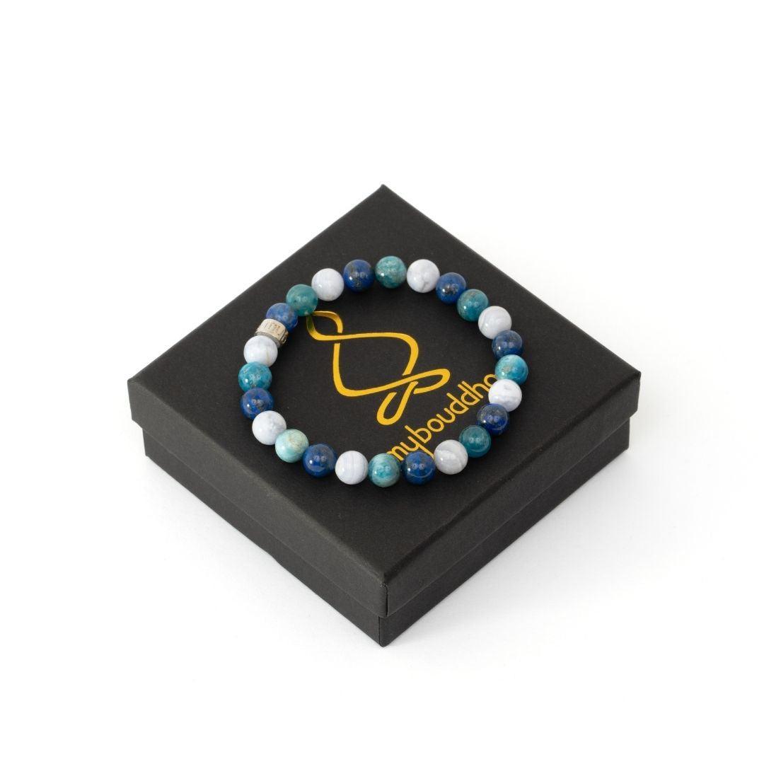 Bracelet « Paix mentale » en Apatite, Lapis Lazuli et Calcédoine