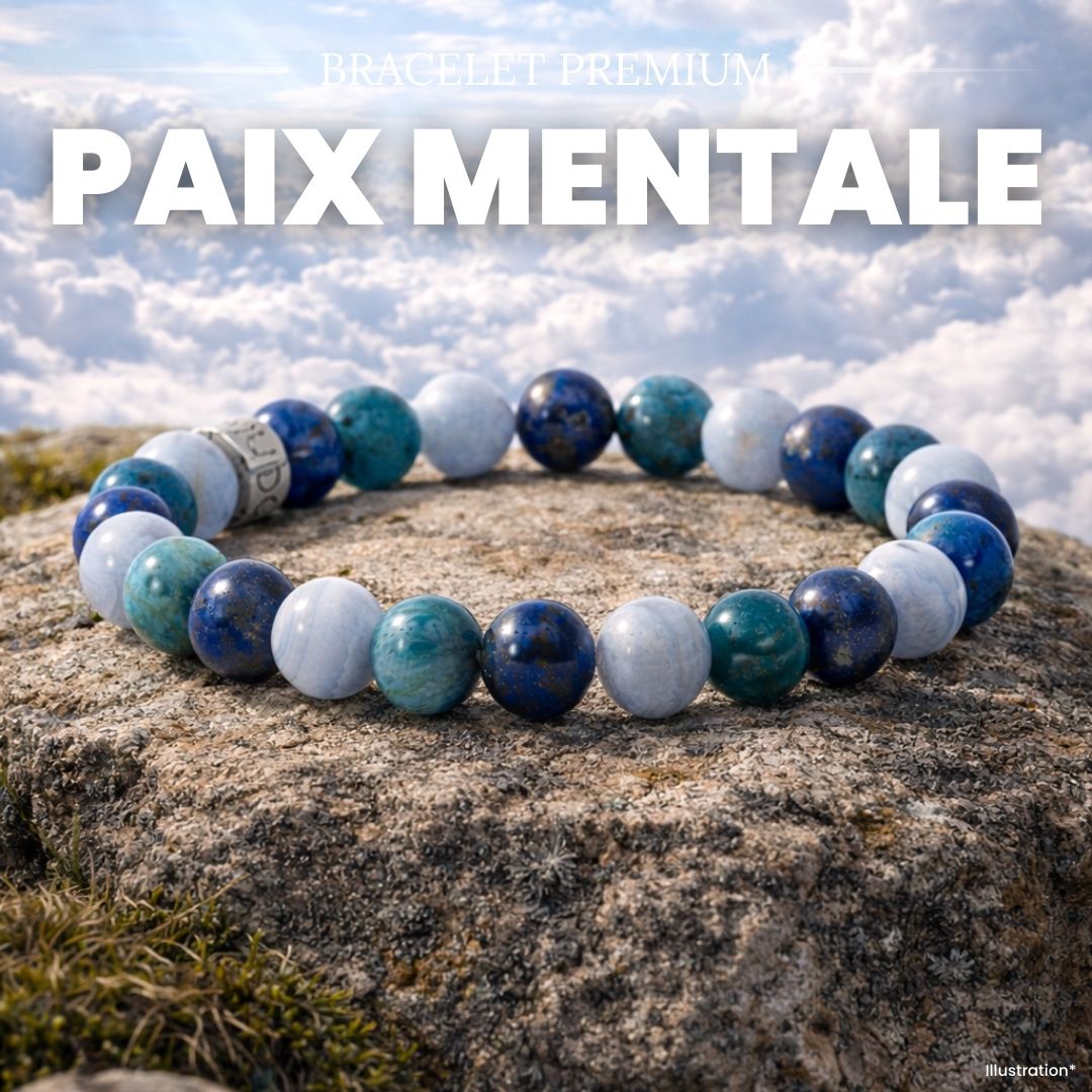 Bracelet « Paix mentale » en Apatite, Lapis Lazuli et Calcédoine