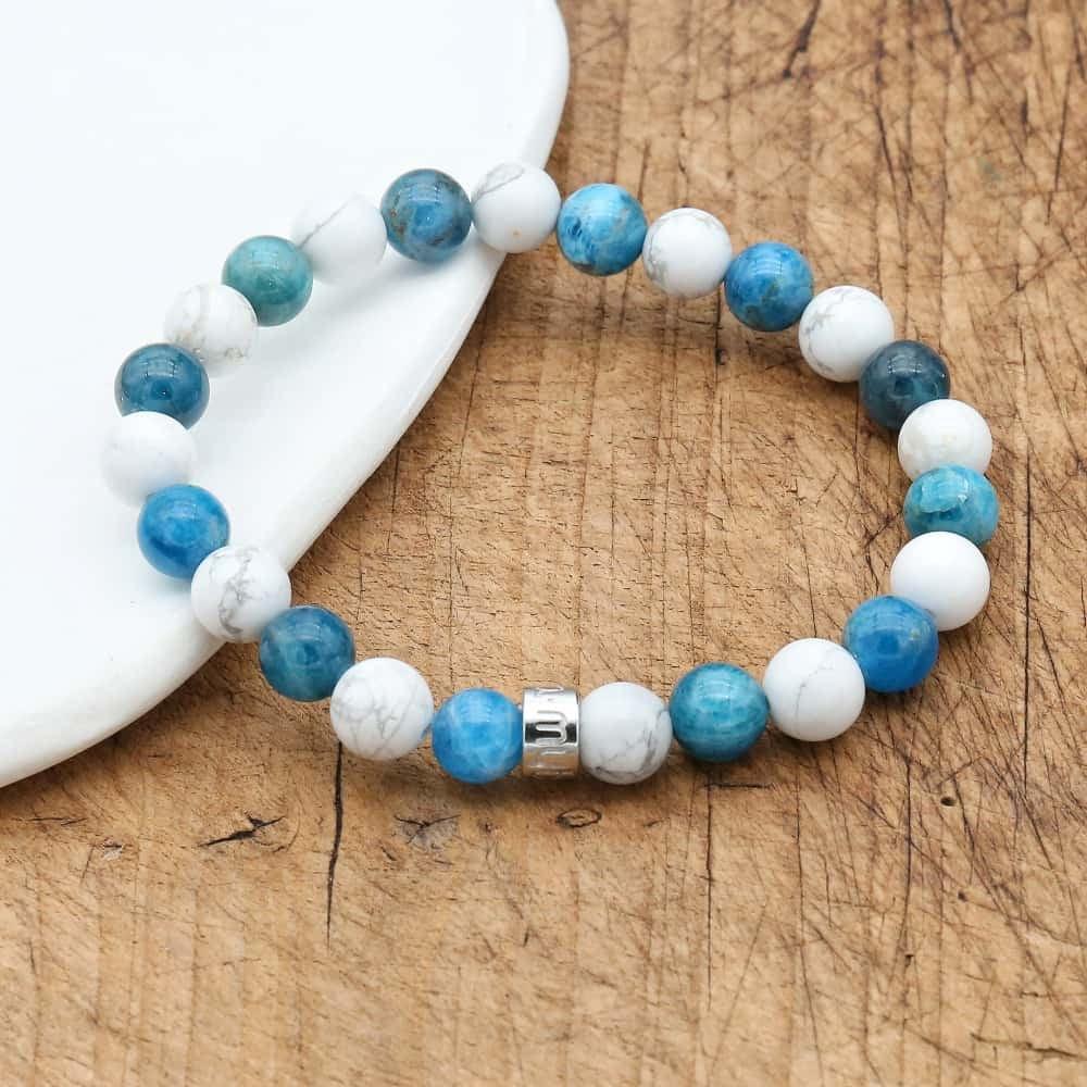 Bracelet « Perte de Poids » en Apatite et Howlite