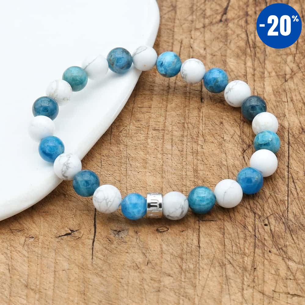 Bracelet « Perte de Poids » en Apatite et Howlite