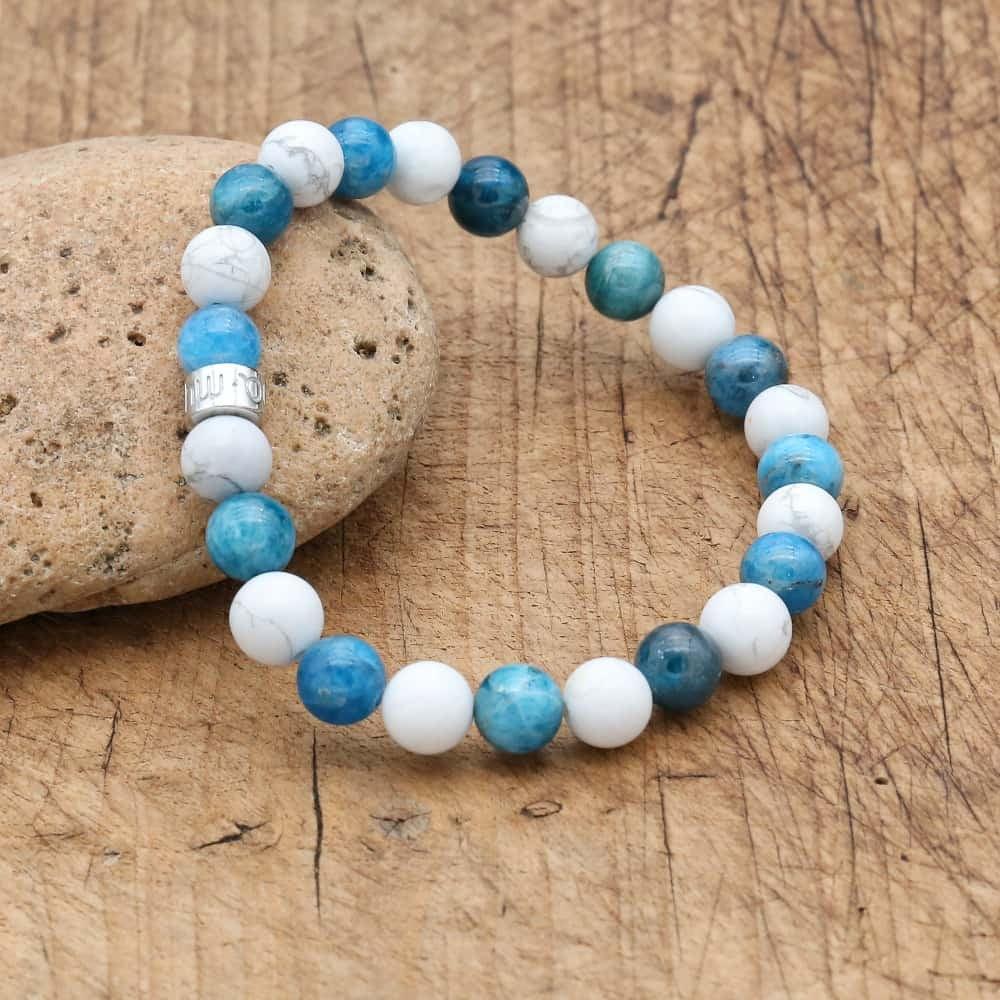 Bracelet « Perte de Poids » en Apatite et Howlite