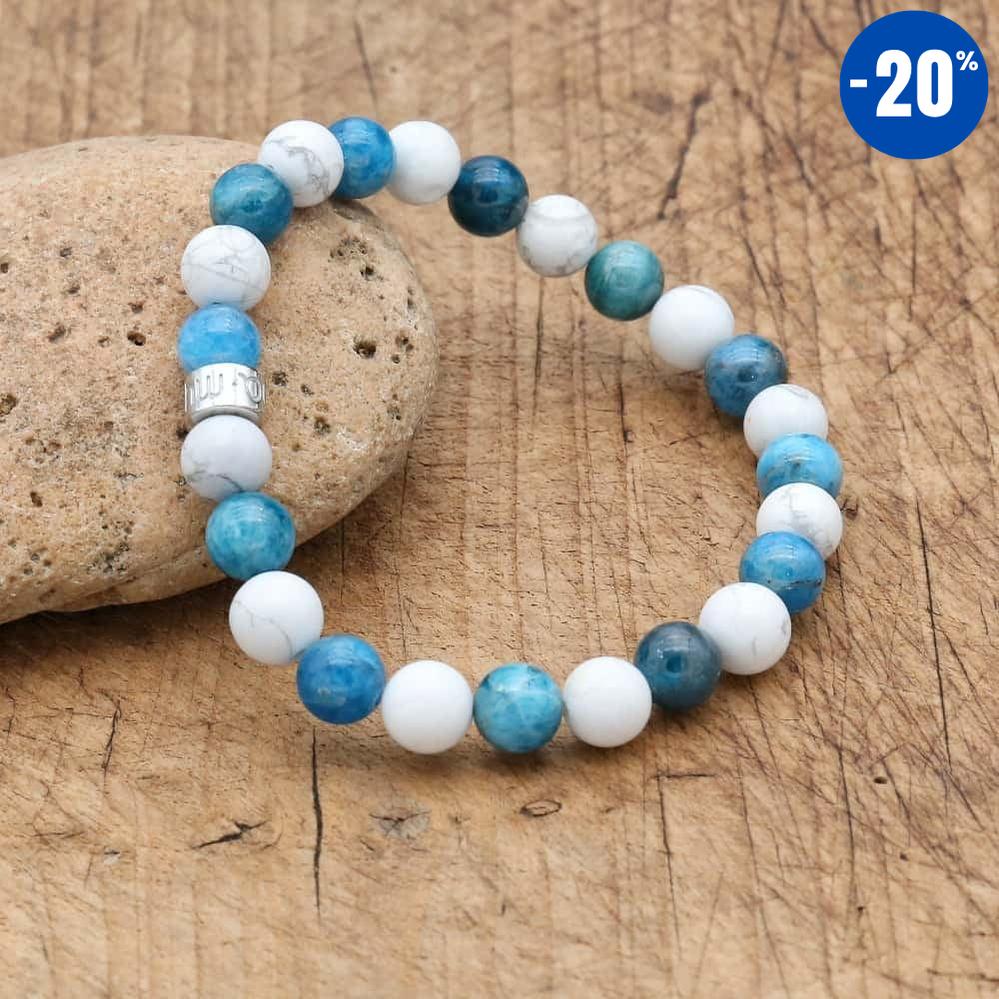 Bracelet « Perte de Poids » en Apatite et Howlite
