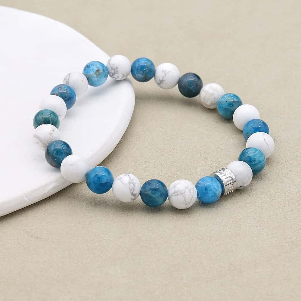 Bracelet « Perte de Poids » en Apatite et Howlite