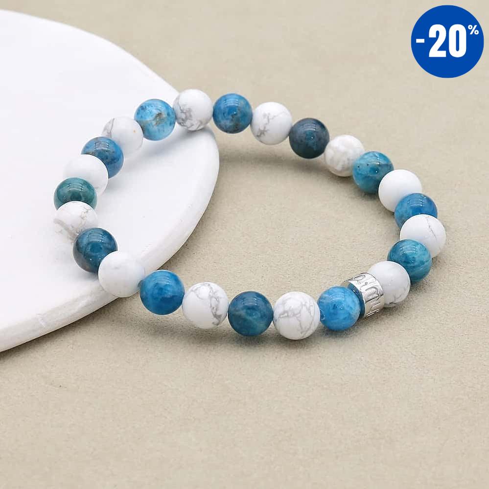 Bracelet « Perte de Poids » en Apatite et Howlite