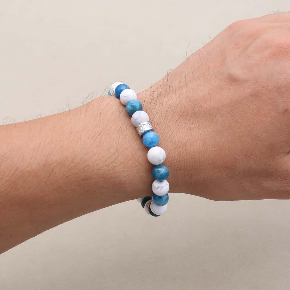 Bracelet « Perte de Poids » en Apatite et Howlite