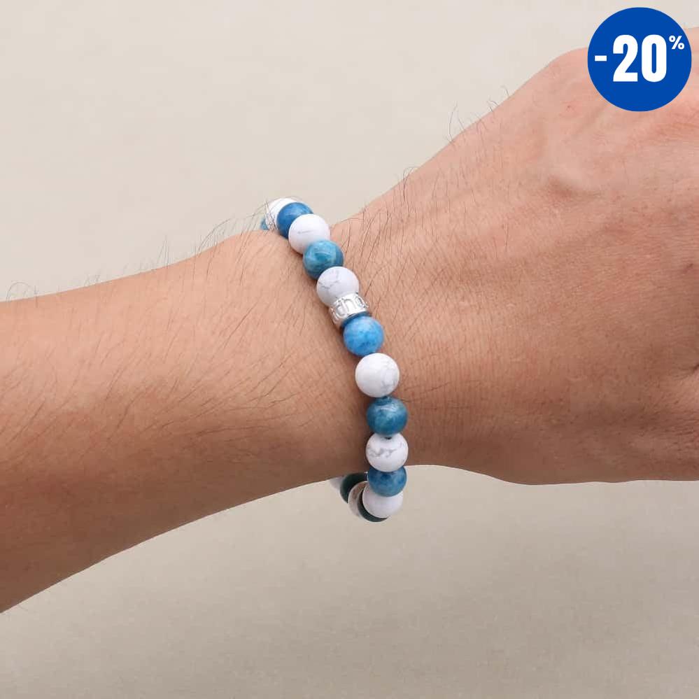 Bracelet « Perte de Poids » en Apatite et Howlite