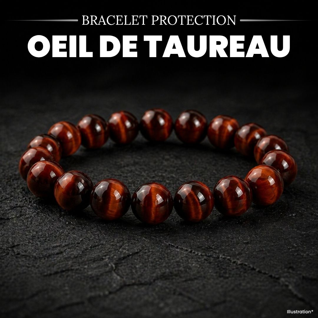 Bracelet « protection » en pierres d’Œil de tigre rouge