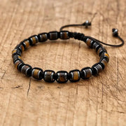 Bracelet «Protection et Puissance» en pierres d’Œil de tigre et Hématite