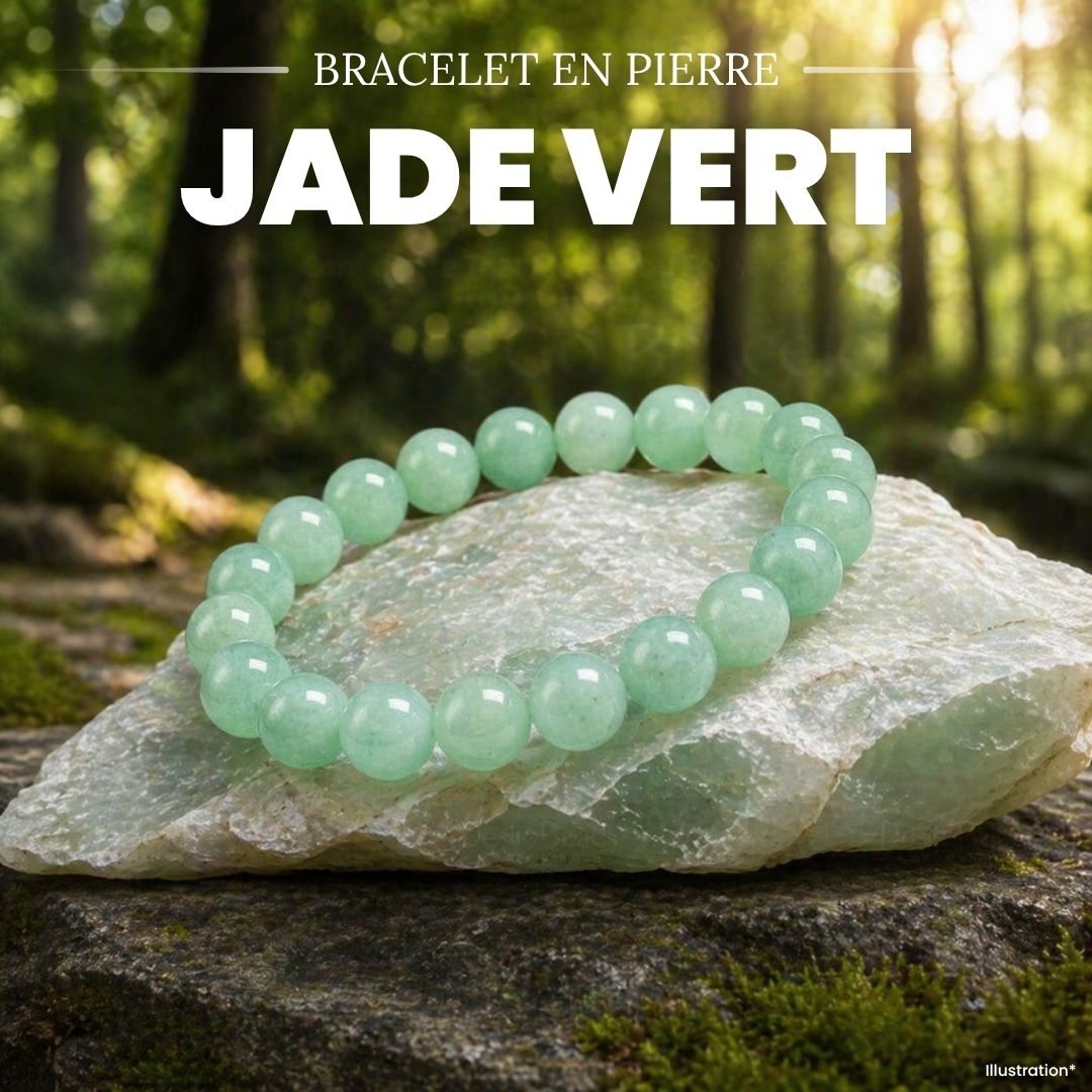 Bracelet «Purification de l'énergie» en Jade Vert de Birmanie