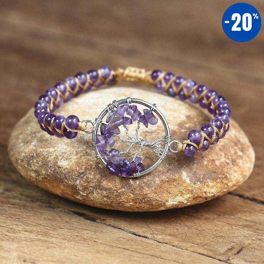 Bracelet Shamballa « Arbre de vie » en Améthyste
